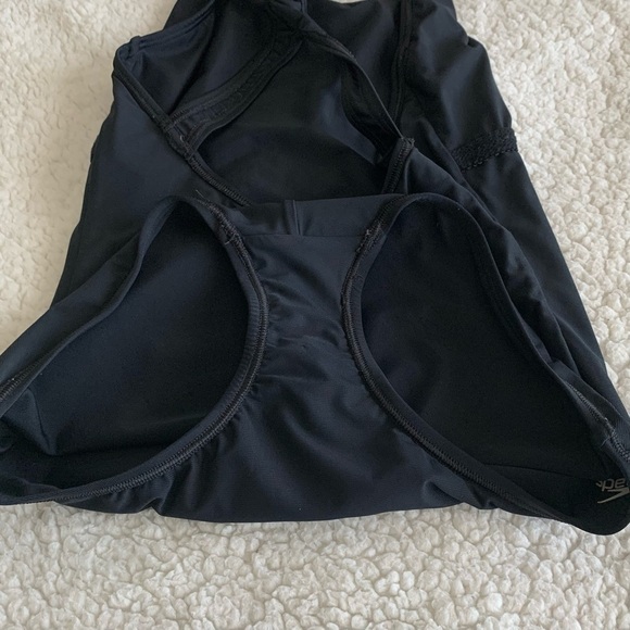 Speedo Power Flex Super Pro Swimsuit Womens 8 Black CrossBack Performance Fabric - Picture 7 of 10